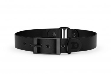 Dog Collar Duo: Black & Black with Black