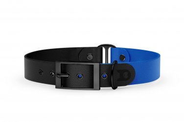 Dog Collar Duo: Black & Blue with Black