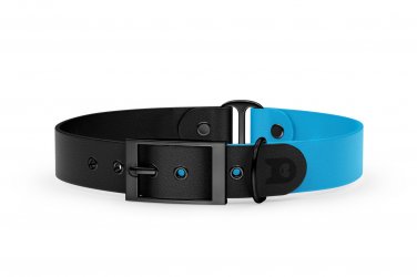 Dog Collar Duo: Black & Light blue with Black
