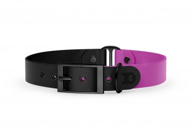 Dog Collar Duo: Black & Light purple with Black