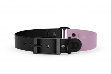 Dog Collar Duo: Black & Lilac with Black