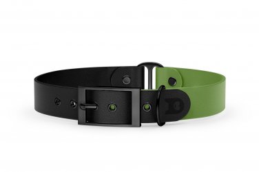 Dog Collar Duo: Black & Olive with Black