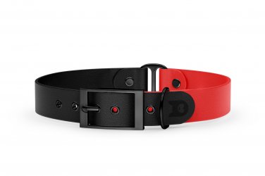 Dog Collar Duo: Black & Red with Black