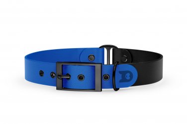 Dog Collar Duo: Blue & Black with Black