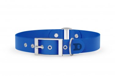 Dog Collar Duo: Blue & Blue with Silver