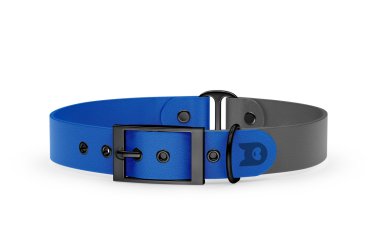 Dog Collar Duo: Blue & Gray with Black