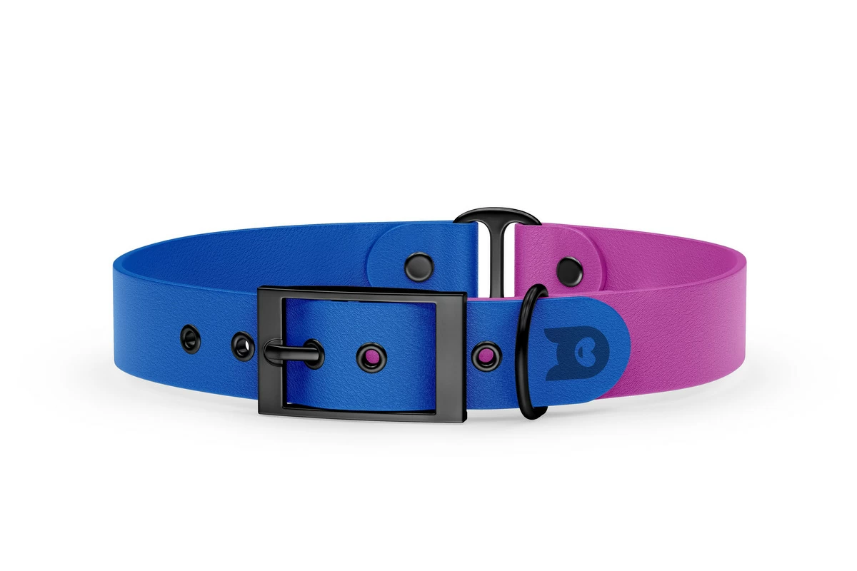 Dog Collar Duo: Blue & Light purple with Black