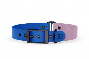 Dog Collar Duo: Blue & Lilac with Black