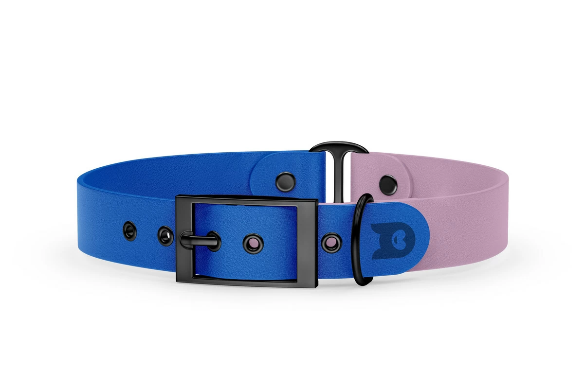 Dog Collar Duo: Blue & Lilac with Black