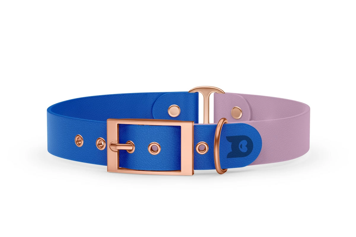 Dog Collar Duo: Blue & Lilac with Rosegold