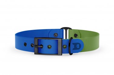 Dog Collar Duo: Blue & Olive with Black
