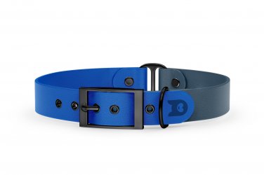 Dog Collar Duo: Blue & Petrol with Black