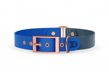 Dog Collar Duo: Blue & Petrol with Rosegold