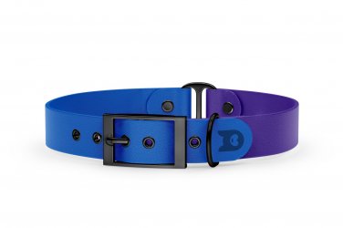 Dog Collar Duo: Blue & Purple with Black