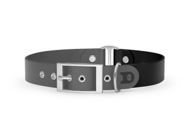 Dog Collar Duo: Gray & Black with Silver