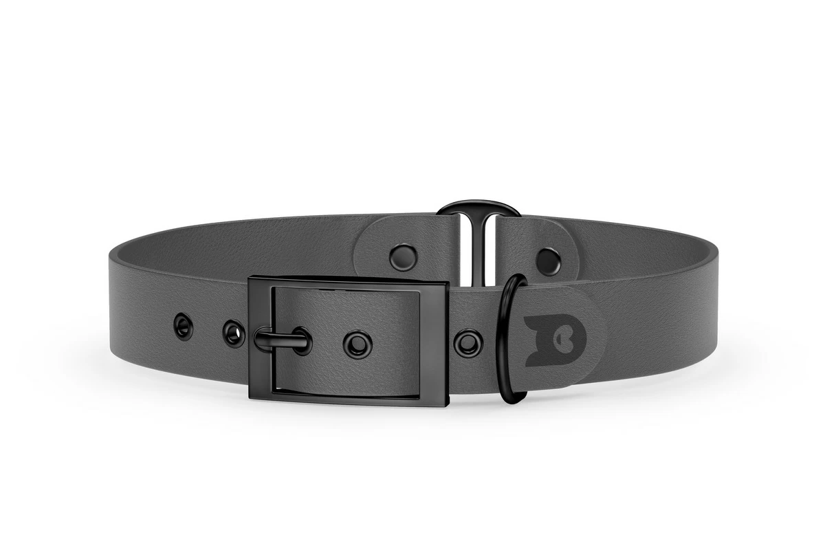 Dog Collar Duo: Gray & Gray with Black