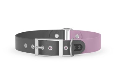 Dog Collar Duo: Gray & Lilac with Silver
