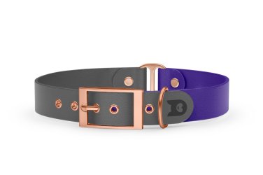 Dog Collar Duo: Gray & Purple with Rosegold