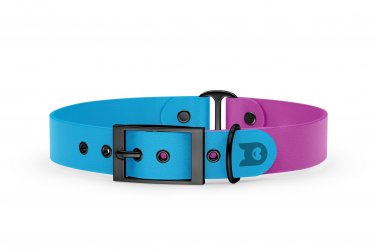 Dog Collar Duo: Light blue & Light purple with Black