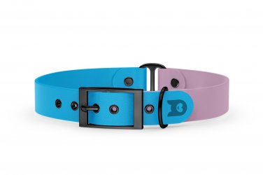 Dog Collar Duo: Light blue & Lilac with Black