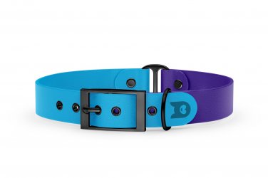 Dog Collar Duo: Light blue & Purple with Black