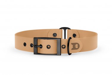 Dog Collar Duo: Light brown & Light brown with Black
