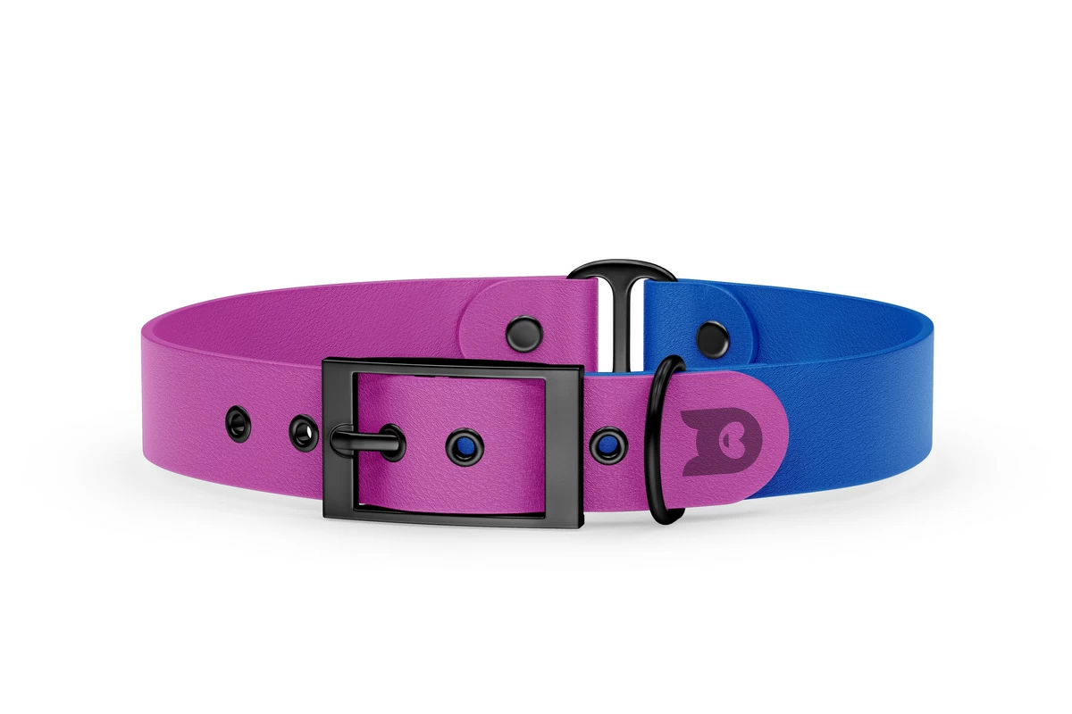 Dog Collar Duo: Light purple & Blue with Black
