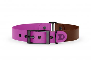 Dog Collar Duo: Light purple & Dark brown with Black