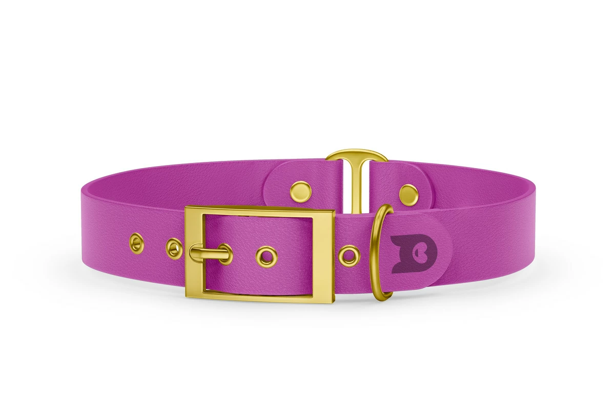 Dog Collar Duo: Light purple & Light purple with Gold