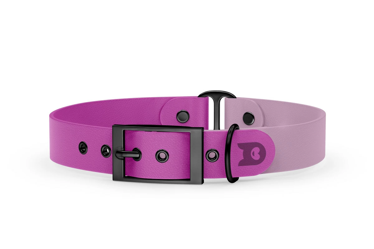 Dog Collar Duo: Light purple & Lilac with Black