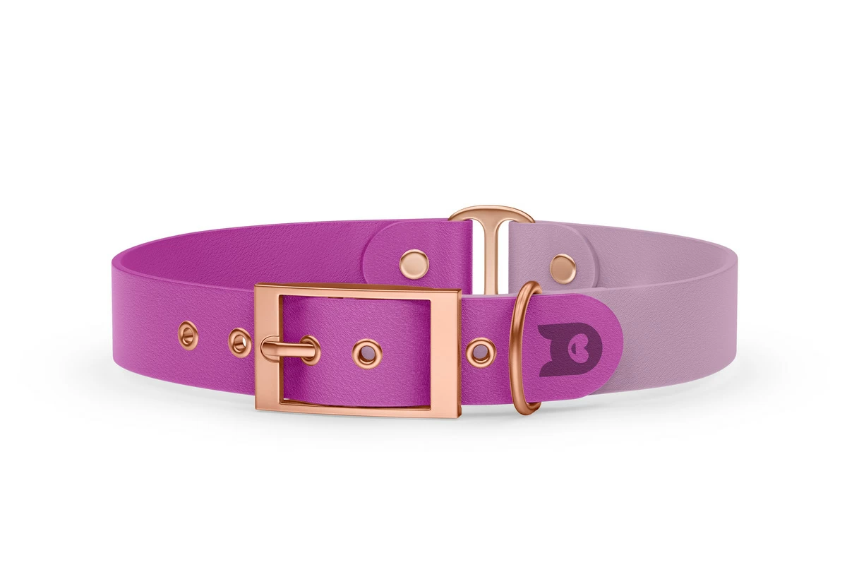 Dog Collar Duo: Light purple & Lilac with Rosegold