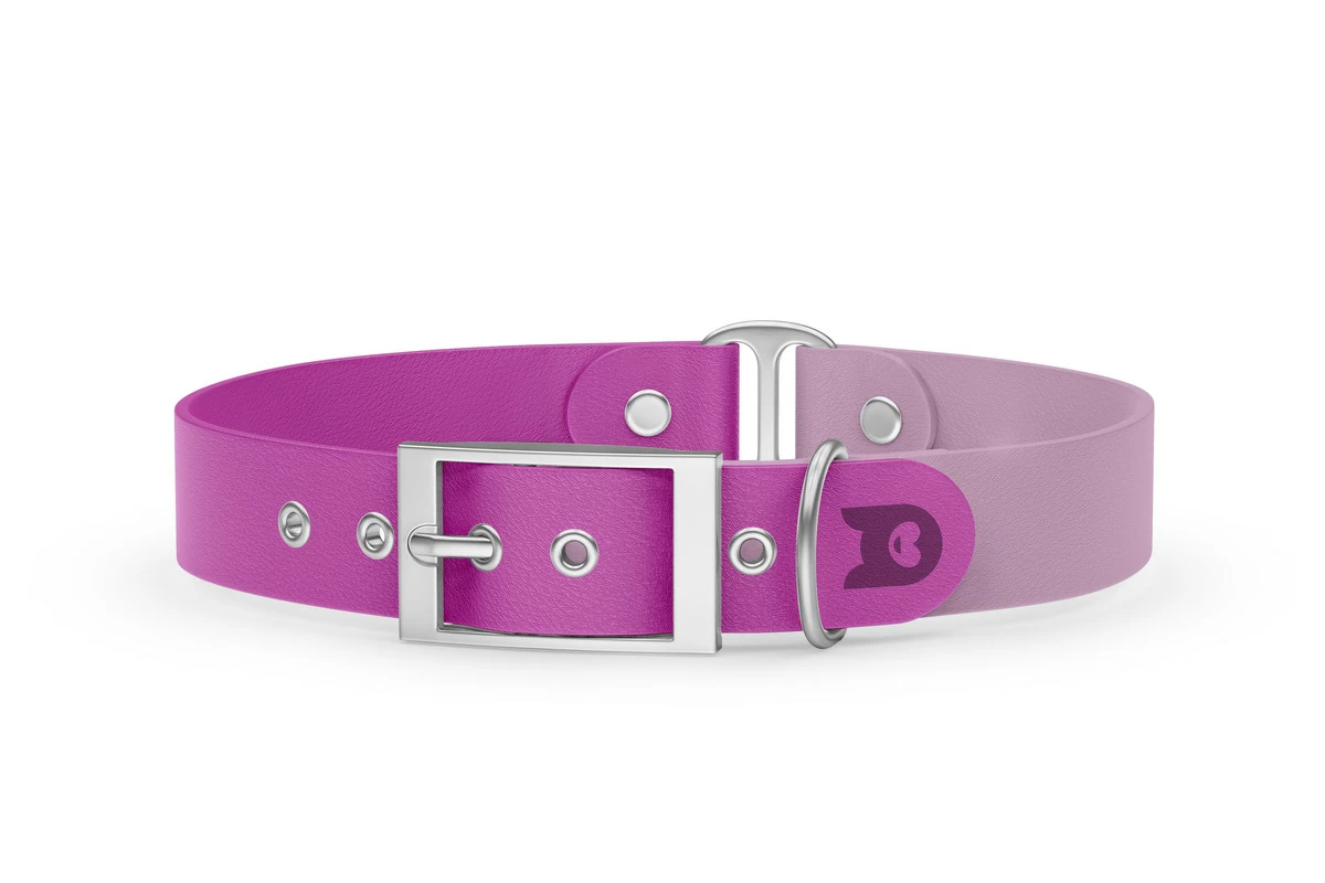 Dog Collar Duo: Light purple & Lilac with Silver