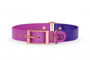 Dog Collar Duo: Light purple & Purple with Rosegold