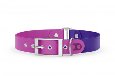 Dog Collar Duo: Light purple & Purple with Silver