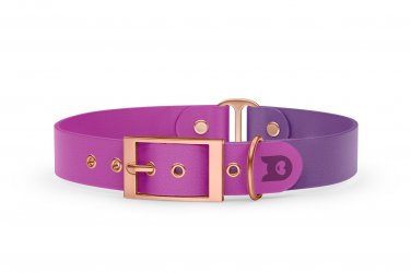 Dog Collar Duo: Light purple & Purpur with Rosegold