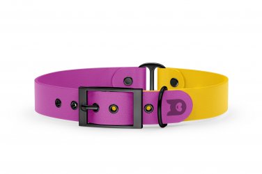 Dog Collar Duo: Light purple & Yellow with Black
