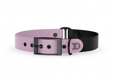 Dog Collar Duo: Lilac & Black with Black