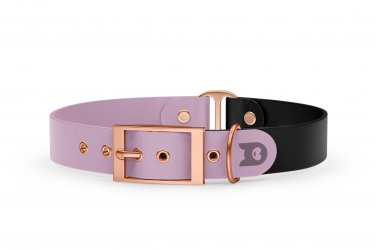 Dog Collar Duo: Lilac & Black with Rosegold