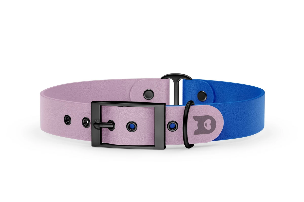 Dog Collar Duo: Lilac & Blue with Black