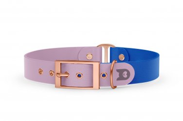 Dog Collar Duo: Lilac & Blue with Rosegold
