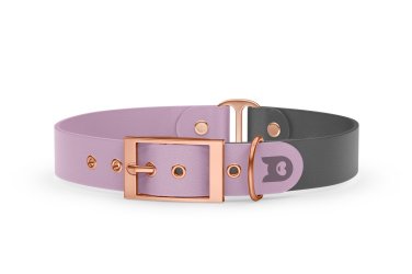 Dog Collar Duo: Lilac & Gray with Rosegold