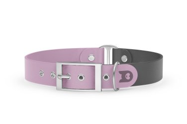 Dog Collar Duo: Lilac & Gray with Silver