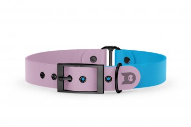 Dog Collar Duo: Lilac & Light blue with Black