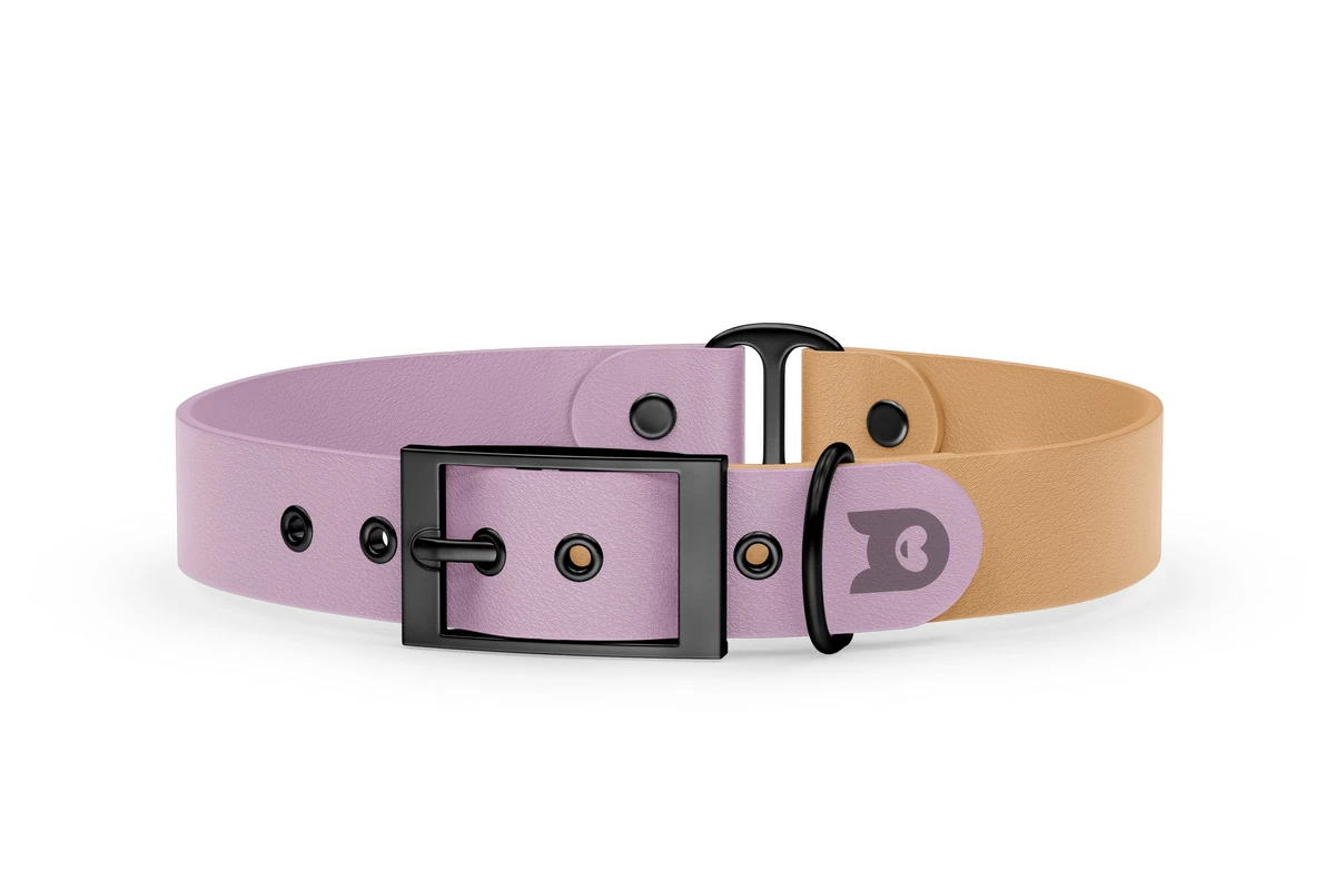 Dog Collar Duo: Lilac & Light brown with Black