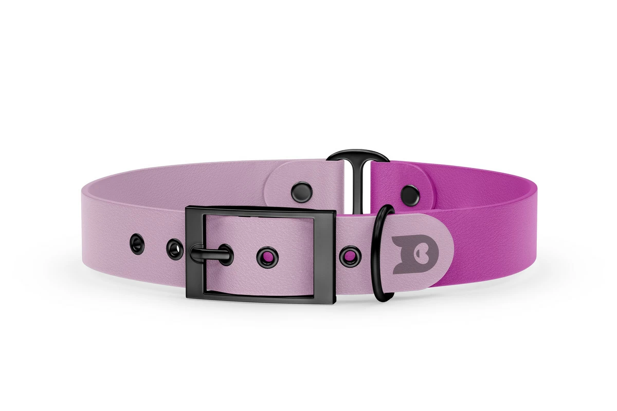 Dog Collar Duo: Lilac & Light purple with Black