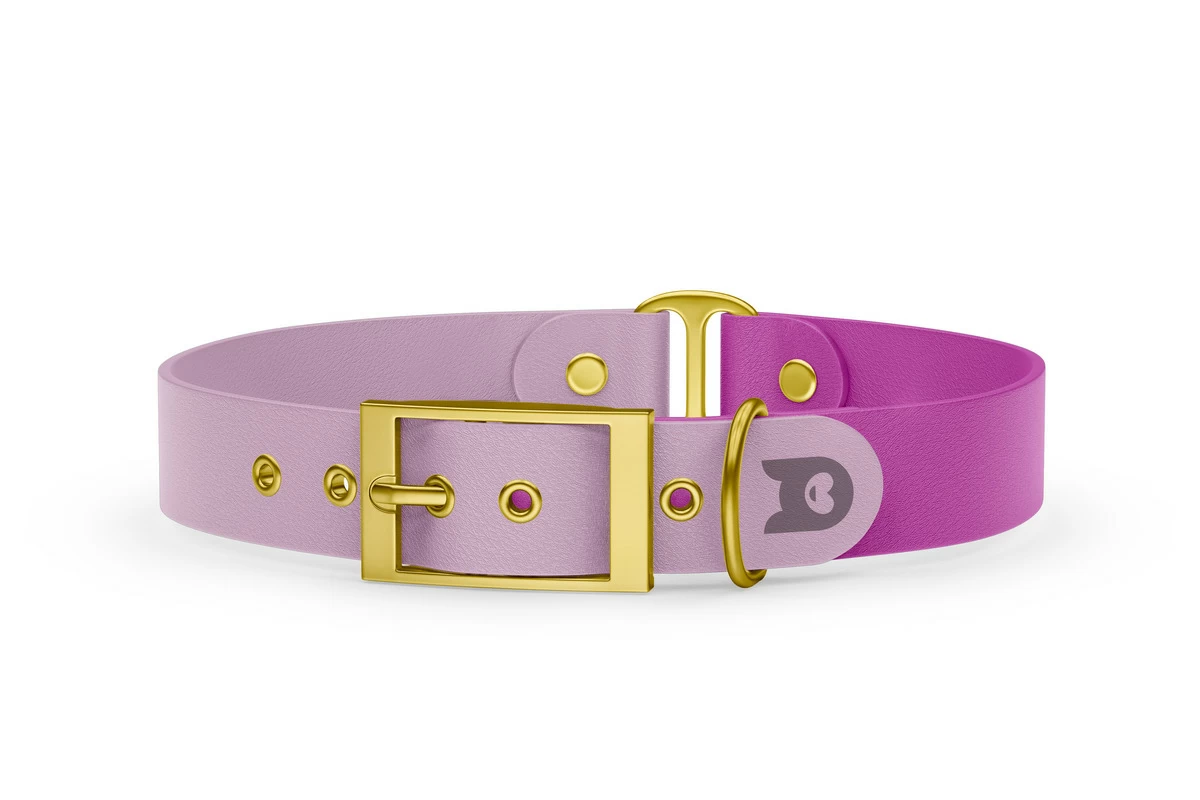 Dog Collar Duo: Lilac & Light purple with Gold