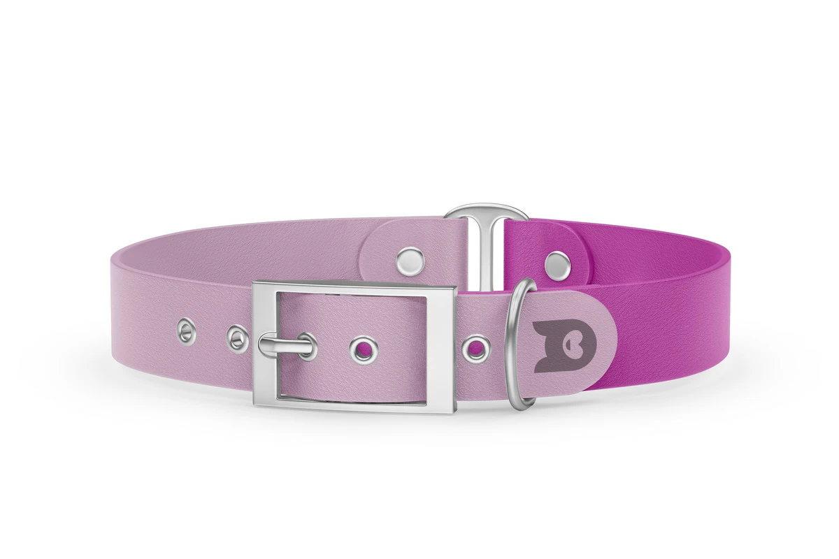Dog Collar Duo: Lilac & Light purple with Silver