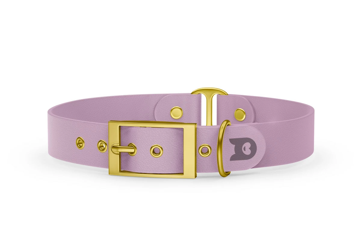 Dog Collar Duo: Lilac & Lilac with Gold