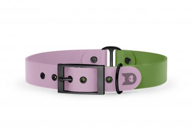 Dog Collar Duo: Lilac & Olive with Black