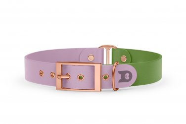 Dog Collar Duo: Lilac & Olive with Rosegold